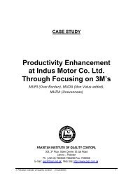 Productivity Enhancement at Indus Motor Co - Pakistan Institute of ...