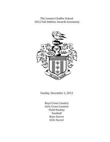 Fall 2012 Athletic Awards Booklet PDF - The Loomis Chaffee School