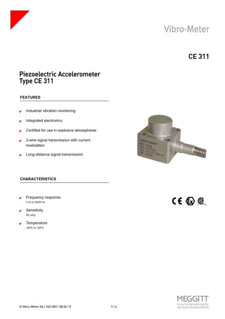 CE 311 Piezoelectric Accelerometer Type CE 311 - Istec International
