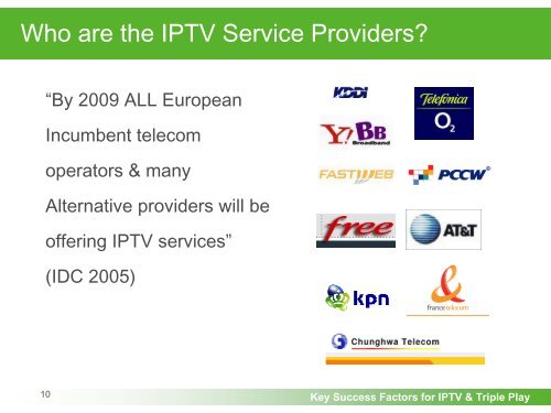 Key Success Factors for IPTV & Triple Play - Comverse