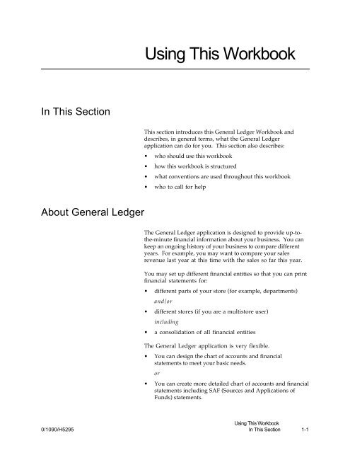 General Ledger Workbook