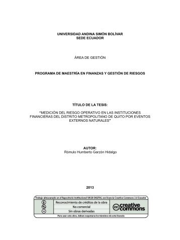 universidad andina simón bolívar sede ecuador área de gestión ...