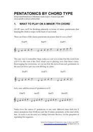 PENTATONICS BY CHORD TYPE - Jason Lyon's Jazz Site