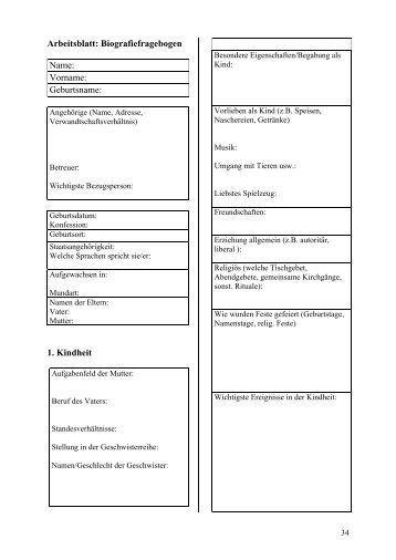 Arbeitsblatt Biografiefragebogen im pdf.format