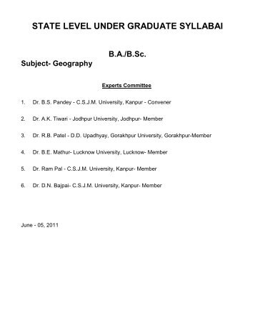Geography - Dr BR Ambedkar University