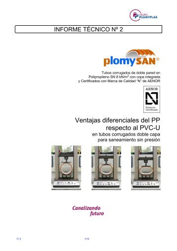 Ventajas diferenciales del PP respecto al PVC-U - Plomyplas