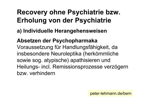 Recovery ohne Psychiatrie: Individuelle, institutionelle und ...