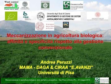 Meccanizzazione in agricoltura biologica: affinitÃ  e specificitÃ  ...