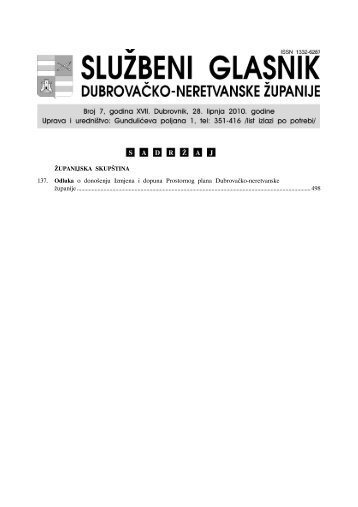 neretvanske ?upanije, broj 7/10 - Dubrova?ko-neretvanska ?upanija