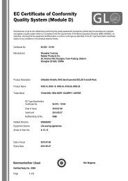 EC Certificate of Conformity Quality System (Module D)