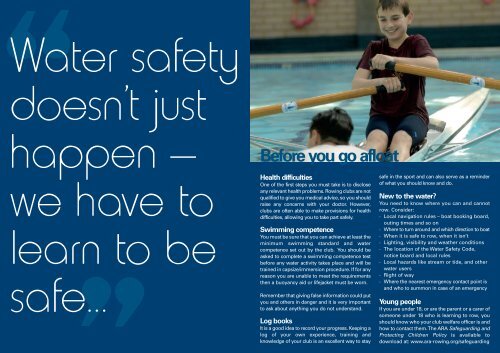 Row Safe Leaflet - British Rowing