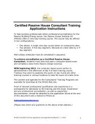 Certified Passive House Consultant Training Application Instructions