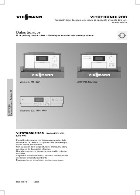 Datos técnicos - Viessmann