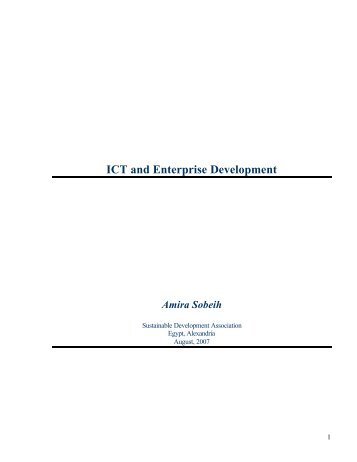 ICT and Enterprise Development. By: Amira Sobeih - Youth ...