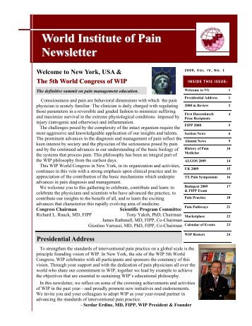 Volume 4, Issue 1 - World Institute of Pain