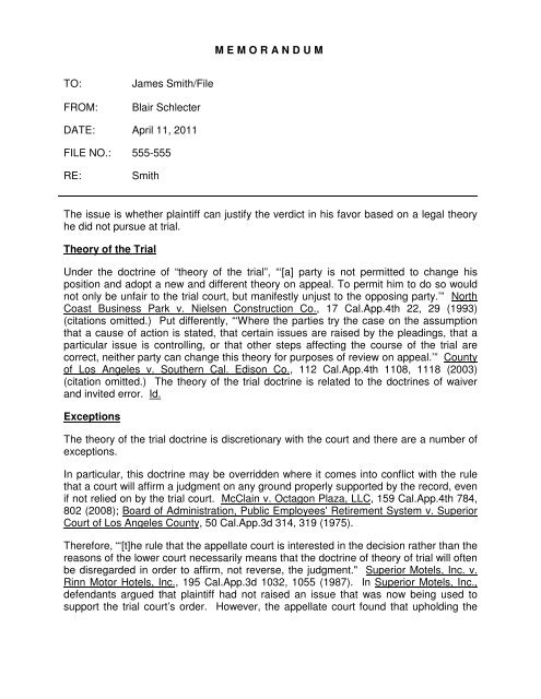 Research Memo 1 Legal Writing And Appeals Homepage