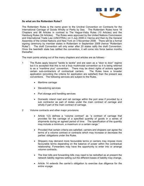 So what are the Rotterdam Rules? The Rotterdam Rules is the