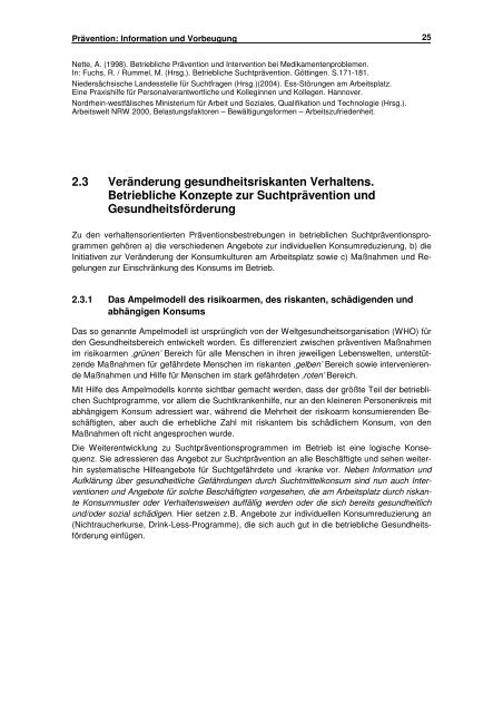 QualitÃ¤tsstandards zur betrieblichen SuchtprÃ¤vention und