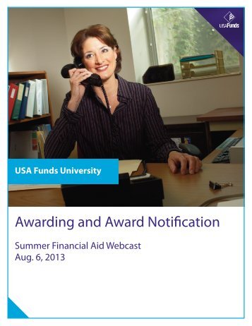 Awarding and Award Notification Manual - USA Funds
