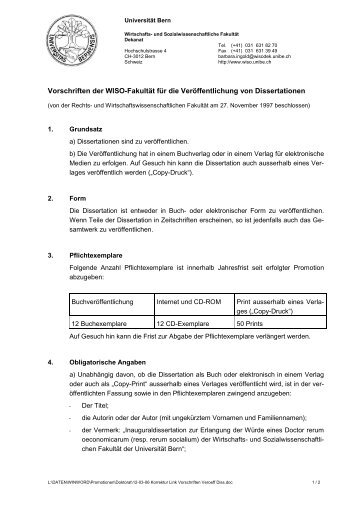 Drucklegungsvorschriften (pdf, 27KB) - Wirtschafts- und ...