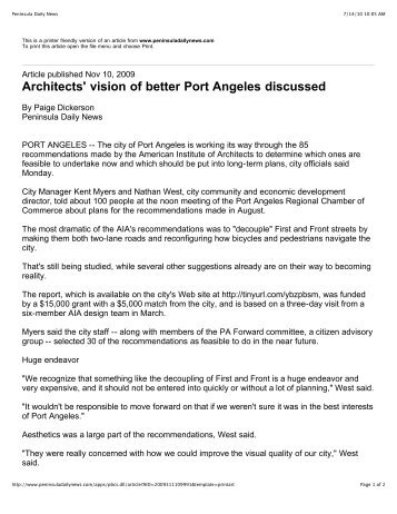 PDN Article - City of Port Angeles