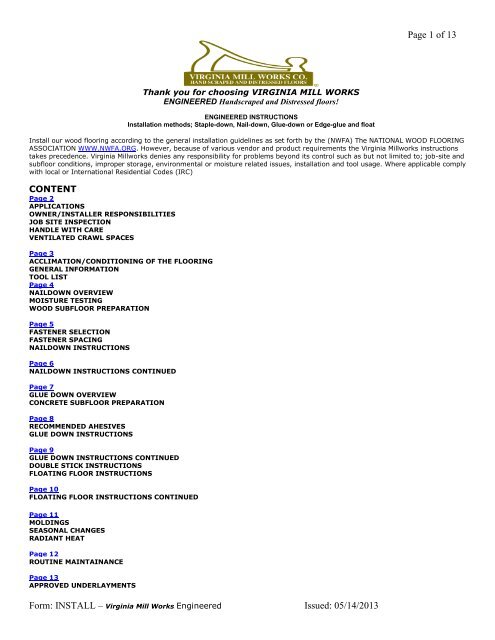 Installation Guide Pdf Lumber Liquidators