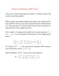 Hartree-Fock-Bogoliubov (HFB) Theory This Lecture closely follows ...