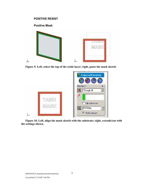 Simulation of Lithography with SolidWorks - Foundation Coalition