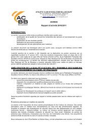 rapport d'activitÃ© par le secrÃ©taire - ACBB Aviron