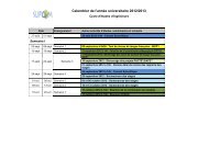 Calendrier de l'année universitaire 2012/2013