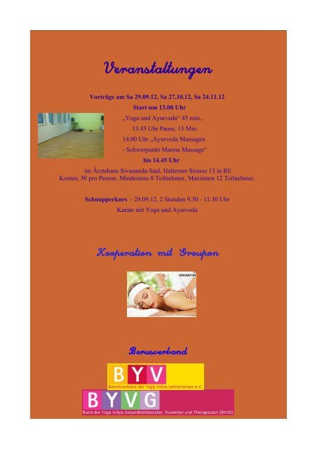 Aktuelle Flyer als PDF zum herunterladen! - Yoga Vidya