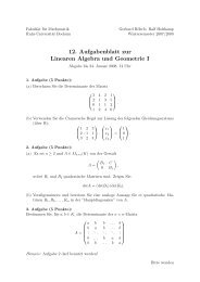 12. Aufgabenblatt zur Linearen Algebra und Geometrie I - Ruhr ...