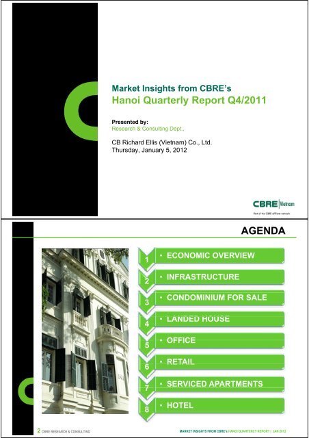 H i Q tl R t Q4/2011 Hanoi Quarterly Report Q4/2011 AGENDA - CBRE