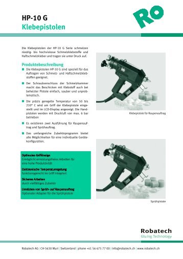 Handpistole HP 10G: (pdf) - Robatech AG