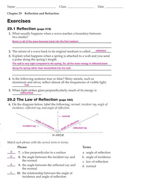 Chapter 29 exercise packet answers