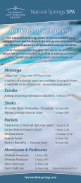 Spa Brochure PDF - Fairmont Hot Springs Resort