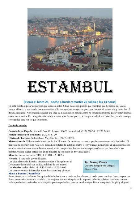 (Escala el lunes 25, noche a bordo y martes 26 ... - la web de coppi
