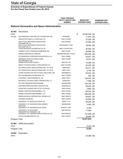 Single Audit Report Fiscal Year Ended June 30, 2012 - State ...