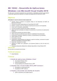 Desarrollo de Aplicaciones Windows con Microsoft Visual Studio 2010