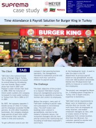 Time Attendance & Payroll Solution for Burger King in ... - Suprema