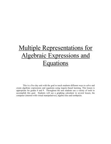 Multiple Representations for Algebraic Expressions and Equations