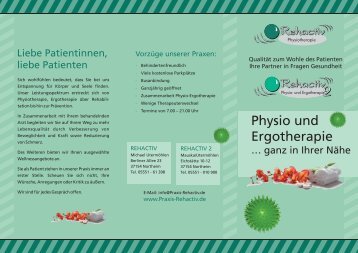 Praxisflyer - hier herunterladen - bei Rehactiv und Rehactiv 2