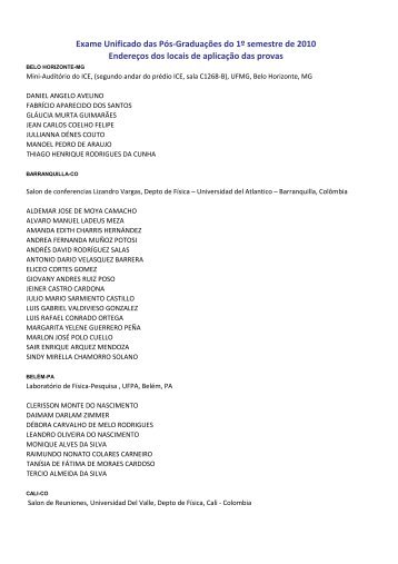 Exame Unificado das PÃ³s-GraduaÃ§Ãµes do 1Âº semestre ... - IFSC - USP