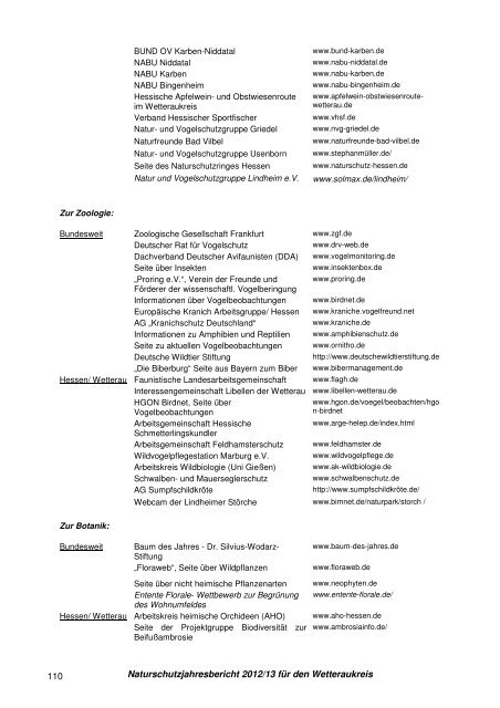 Naturschutzbericht 2012 2013 medium Titelbild ... - Der Wetteraukreis