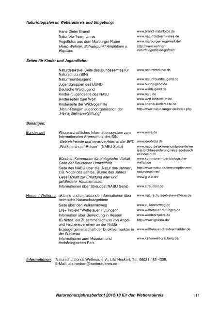 Naturschutzbericht 2012 2013 medium Titelbild ... - Der Wetteraukreis