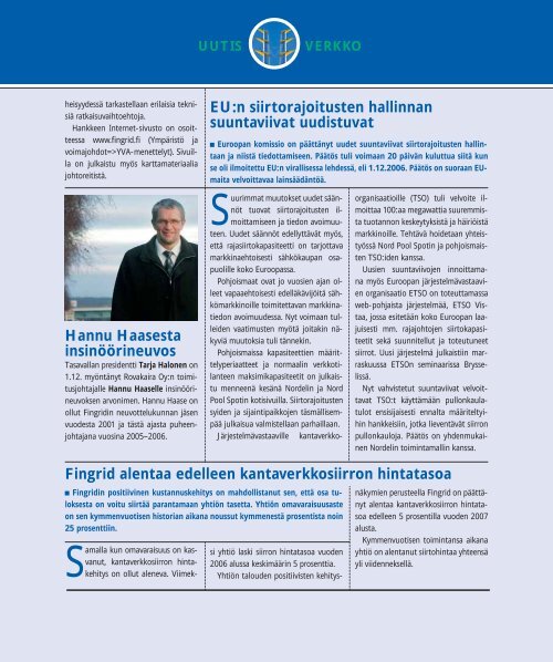 Fingrid Oyj:n lehti 3/2006