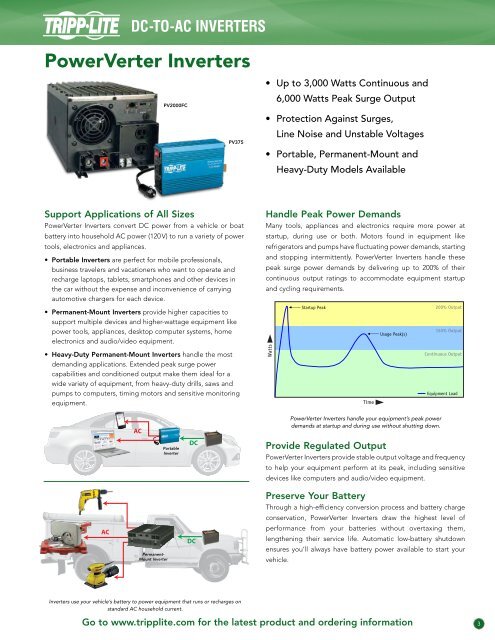 Inverters & Inverter/Chargers - Tripp Lite