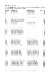 VICI 2011 Price List