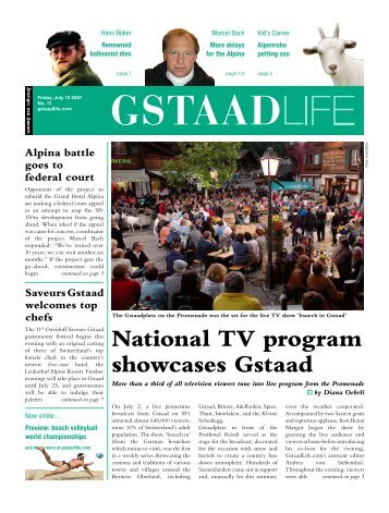 National TV program showcases Gstaad - GstaadLife print  edition