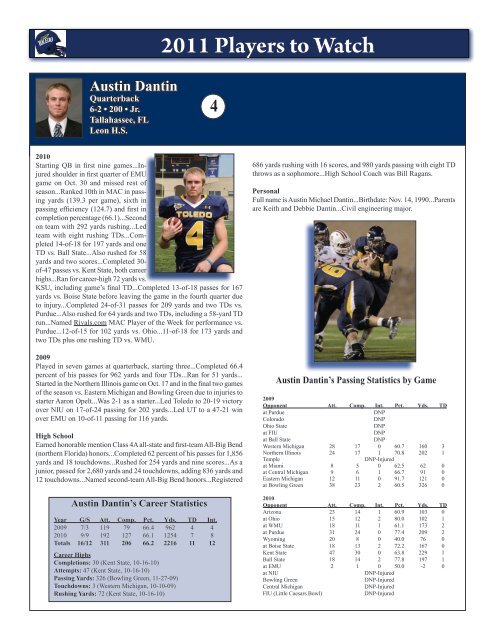 2011 Toledo Spring Football Prospectus - University of Toledo ...